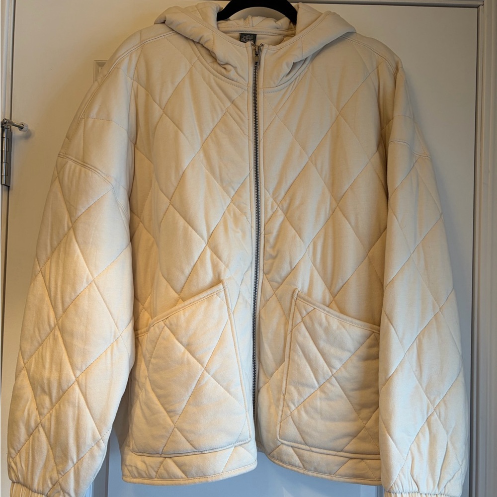 Wild Fable Off-White Quilted Jacket